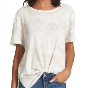 Free People White Camo Tee